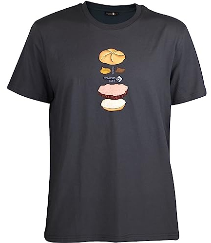 Bavarian Caps Herren Bavarian Burger T-Shirt, schwarz, XL