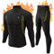 CL convallaria Thermounterwäsche Herren Funktionsunterwäsche Skiunterwäsche Atmungsaktiv Innenfleece Thermo Unterwäsche Set Weich Thermounterhemd Thermounterhose für Männer, Rollkragen, Schwarz