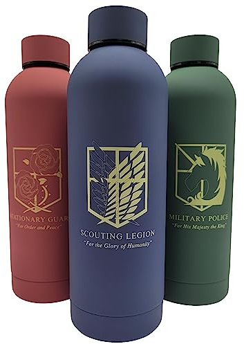 Edelstahl Wasser Trinkflasche [500ml] | Kaffee & Tee Thermosflasche 24h kalt, 13h heiß | Vakuum Isolation für Kohlensäure geeignet & Auslaufsicher | (Scouting Legion, Blau)