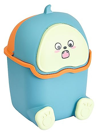 Choonjin Papelera Oficina Pequeña Escritorio con Tapa Mini, Lindo Bote de Basura de Escritorio, Portátil Mini Papeleras Escritorio de Sobremesa con Tapa, para Oficina, Cocina, Dormitorio (Azul)