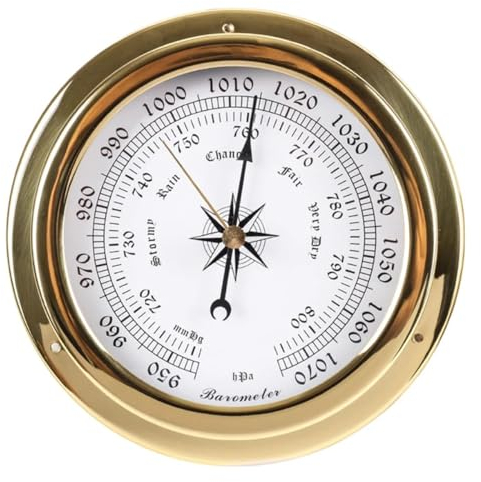 Barometer, Barometer für den Innenbereich, Barometer für Zuhause, analoge Wetterstation, 145 mm Barometer für den Außenbereich, hängendes Wetterbarometer, Barometer für Zuhause, Angelboot, Babyzimmer,