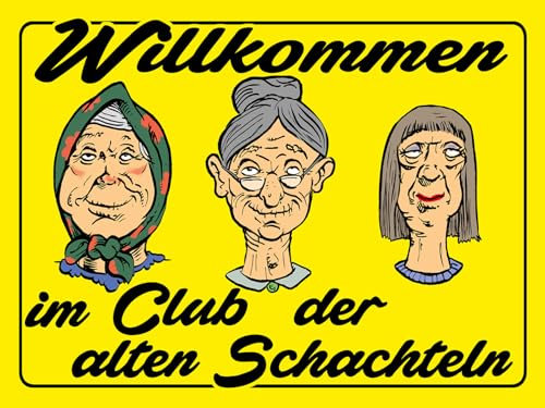 Blechschild 30x40 Club der alten Schachteln Oma Wand Deko Cafe Sammler Geschenk
