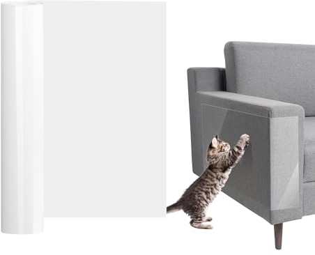 AiQInu Kratzschutz Sofa Katze, 30cm x 3m Anti Kratz Folie für Katzen, Kratzschutz tür Hund, Möbelschoner für Möbel Couch Tür Wand Kratzabwehr von Katzen Hunde