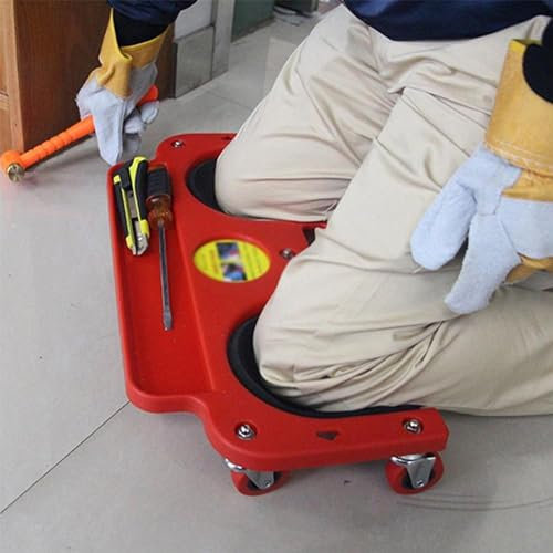 LBMED Rolling Knee Dolly, Bewegliche Arbeiter-Knieschoner Mit Um 360° Drehbaren Rollen Und Werkzeugablage, Bewegt Sich Sanft Und Gleichmäßig, Entlastet Den Druck, 200 Pfund Kapazität