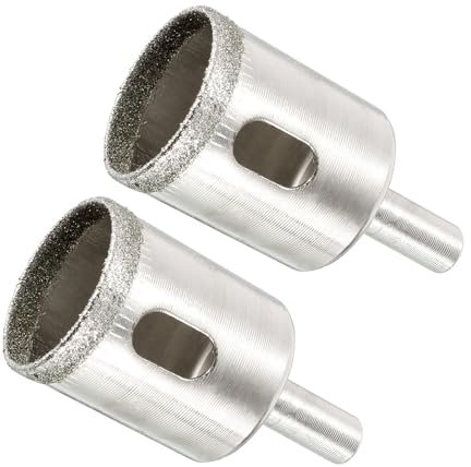 CoCud Diamond Hole Saws Drill Bits, 25mm / 1 Drilling Diameter, Nickel Plated Alloy Steel Drill Bit - (Applications: for Glass Ceramic Tiles Marble Stone), 2-Pieces