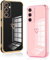 Vauki 2 Pezzi Cover per Samsung Galaxy A25 6.5, Custodia con Motivo Cuore Love, Antiurto Ultra Silicone TPU Morbida Case con Protezione Della Fotocamera Ragazzi e Ragazze, Nero e Rosa