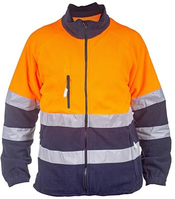 Security Line Montreal - Giacca a maniche lunghe in pile riflettente ad alta visibilità per uomini professionisti, taglie dalla XS alla 3XL, arancione blu, M