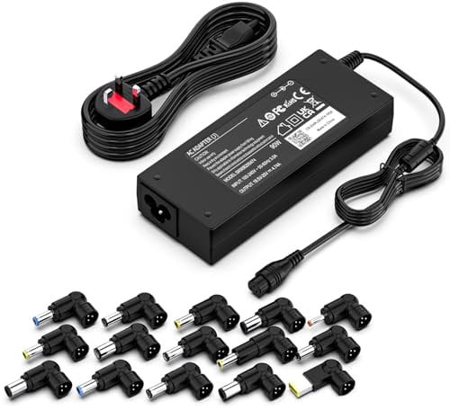 Etssembo 90W Universal Laptop Charger UK Power Adapter Compatible with HP Dell Lenovo Acer ASUS Samsung Sony IBM Fujitsu Gateway Toshiba Notebook Ultrabook Chromebook Power Supply Cord