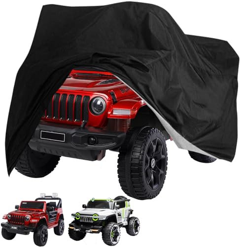 Kids Large Car Toy Cover - 420D Oxford Fabric Universal Car Cover Waterproof Anti-UV DustProof, Kids Electric Ride-Ons Car Covers Outdoor for Electric Vehicle/Motorbike/Quad Bikes/Go Kart(57*33*38 IN)
