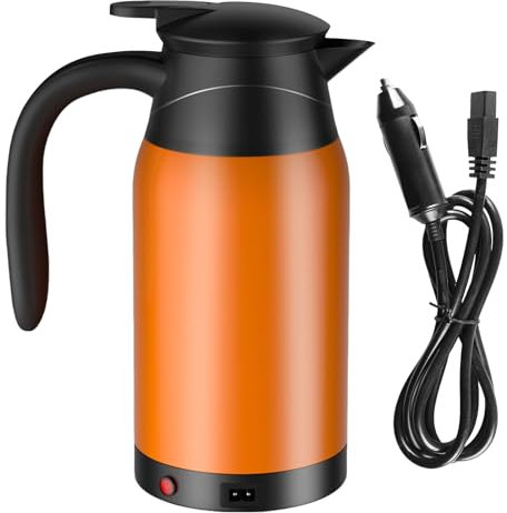 Bollitore elettrico per auto, 1 litro: 12 V, portatile da viaggio, in acciaio inox, bollitore elettrico portatile, per auto, camion, bollitore da viaggio, bollitore per tè, caffè