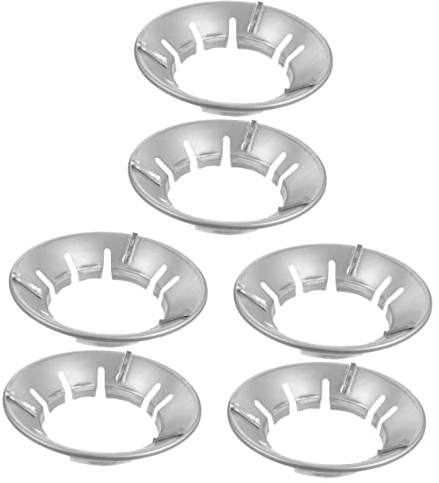 Mikinona 6 STK gasherd Halterung Wok-Gitter Ofenring Induktions-Wok-Ring Wok-Stützring für Gasherd gaskocher zubehör Gasherd-Zubehör Herd Wok-Rack Rutschfester Wok-Rack Gusseisen Silver