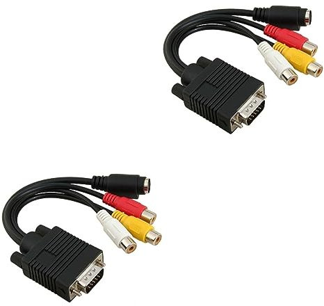 KONTONTY 2pcs Adapter Box to S- 3 Cable Smart Tv Converter Male Cable 20cm Length Pure Pvc