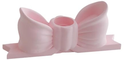 perfk Kerzenhalter mit Schleife, konischer Kerzenhalter, moderner Tischkerzenhalter für Wohnzimmer, Kamin, Hochzeitsfeier, Dekoration - Rosa