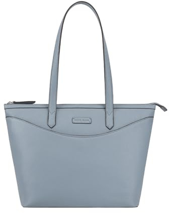 Lloyd Baker London – GLOSHI Leather Tote Bag: Women's Classic Modern Design in 100% Genuine Full Grain Leather with a Full Zip Closure- CITADEL (Light Blue)