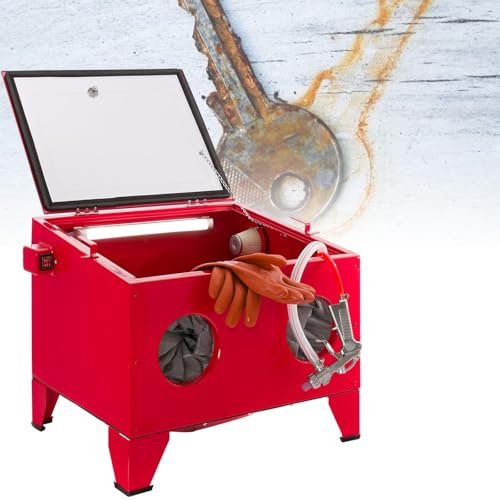 vnmudzeo Sableuse à Sec 90 L avec éClairage LED, pour La DéContamination des MéTaux, L'éLimination De La Rouille Et L'éLimination De La Peinture