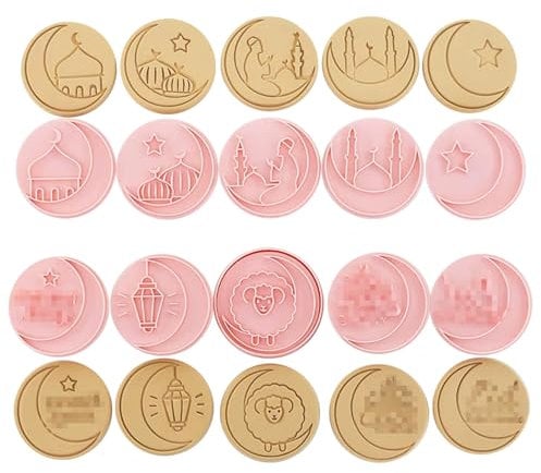 Xianshi 10 Pcs Eid Mubarak Cookie Cutter Set, Ramadan Cookie Cutter, Baking Cake Mold