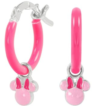Orecchini a perno Minnie Disney 925 argento sterling con smalto rosa Taglia unica senza gemma