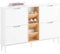 SoBuy Schuhschrank Schuhkipper mit 4 Klappen Schuhregal schmal Schuhaufbewahrung Schuhkommode Schuhablage Weiß BHT ca. 126x85x19cm FSR183-WN
