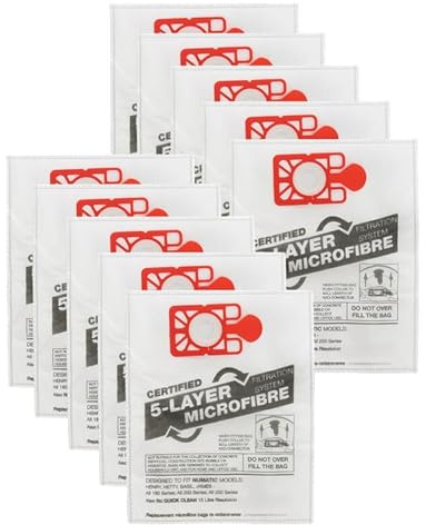 KGA SUPPLIES Lot de 10 sacs d'aspirateur compatibles avec Numatic Nuvac VNP180 & VNR200