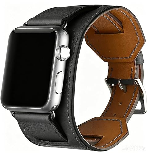 VZEXJIU Cuff Strap Compatible with Apple Watch Band 38mm 40mm 41mm 42mm 44mm 45mm 46mm 49mm for Women Men,Leather Bracelet Replacement Wristband for iWatch Series 10/9/8/7/6/5/4/3/SE