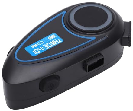 Cuifati Motorradhelm Bluetooth Headset, Wasserdichtes Wireless -Helm -Kopfhörer mit Rauschunterdrückung, Helm -Intercom -Kommunikationssystem, LCD -Bildschirm, FM -Radio, EQ