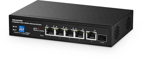 Switch gestito 6 porte 2.5G PoE, slot 10G SFP+, IEEE802.3af/at 100W, supporto Trunk/LACP/VLAN/QOS/Extender/Watchdog, interruttore di rete multi-gigabit in metallo per desktop/montaggio a parete