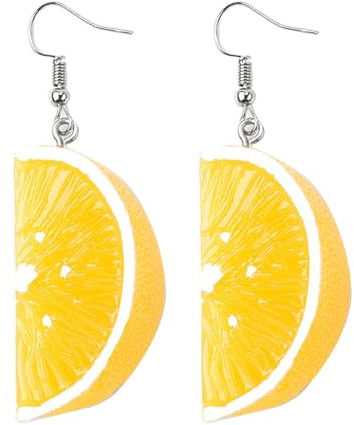 3D Ohrringe Früchte Hängend, Orange Ohrringe, Zitrone Ohrstecker Damen, Früchte Ohrringes Süße Damen, Ohrringes Karneval für Geburtstage, Karneval, Frühlings und Sommerpartys