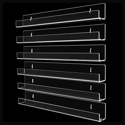HIKENRI Nail Polish Organiser,6 Pack Nail Varnish Storage that Can Hold 90 Bottles of Nail Polish,Acrylic Display Shelf StandAvailable for Perfume,Essential Oil,Skin Care and Sunglasses Organiser