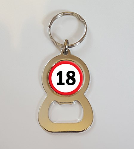 18 Road Sign Metal Bottle Opener Keyring Ideal 18th Birthday Gift N399