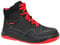 ELTEN Sicherheitsschuhe MAVERICK black-red Mid ESD S3, Herren, Leder, Stahlkappe, leicht, sportlich, Schwarz, Größe: 44