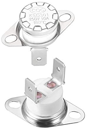 sourcing map 2pcs Temperatur Reglerschalter Thermostat 180°C 10A Normal schließen NC de