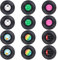 Coolty 12 Stück Retro Vinyl Schallplatten Untersetzer, Rutschfeste Tasse Matte, Isolierte Kaffee Getränke Untersetzer für Tassen Tisch Bar Glas Gläser, 10 * 10 * 0.2cm (Stil A)