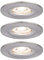 Paulmann 94301 Nova Mini LED Einbauleuchte Coin 3er Set rund starr 3x4W Deckeneinbaustrahler Eisen gebürstet Einbaulampe Aluminium Warmweiß 2700K