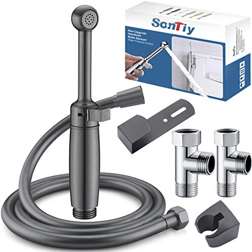 Bidet Sprayer for Toilet, SonTiy Handheld Bidet Spray Shower Cleaning Shattaf Set Bidet Attachment for Toilet UK Seat,Bathroom,Baby Cloth Diaper,Personal Hygiene,Solid Brass