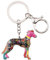 WEVENI Emaille Legierung Windhund Hund Schlüsselanhänger Greyhound Schlüsselring Geschenk Auto Brieftasche Tasche Charms Für Frauen Mädchen (Mehrfarbig)