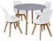 Charles Jacobs Grey Circular Dinner Table Set with 4 Dining Chairs - White