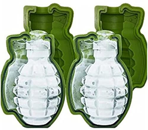 LATRAT 2 Stück 3D Granate Silikonform, 3D-Eiswürfelform in Granatenform für Bars, Partys, Silikonformen