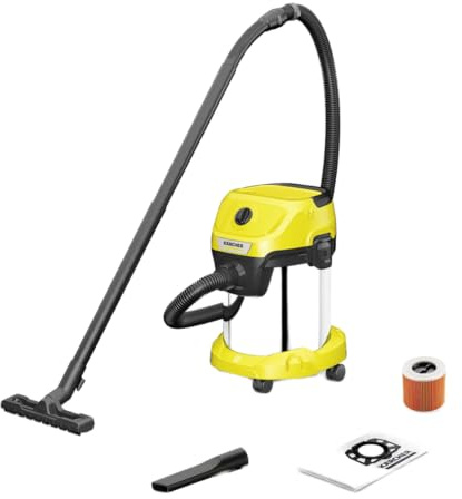 Karcher WD3 S V-17/4/20 Wet Dry Vacuum Cleaner, 17 Liter Container, Multi-Purpose Household Cleaning, Powerful Suction, Versatile Accessories, Yellow
