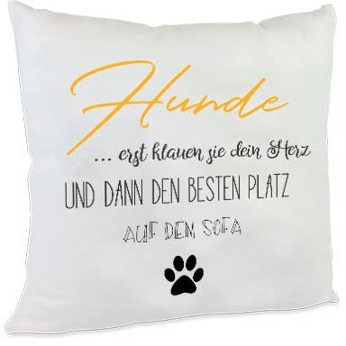 Kissen Hundebesitzer Geschenkidee Hundemotiv Tierisches Sofakissen mit Füllung Dekokissen Zierkissen (Hund)