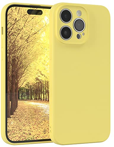 EAZY CASE - Silikonhülle für iPhone 14 Pro Max Hülle Silikon Case Gelb weich stoßfeste Handyhülle iPhone 14 Pro Max Schutzhülle mit Kameraschutz Dünn Premium Schutz Cover TPU Phone Bumper Pastellgelb