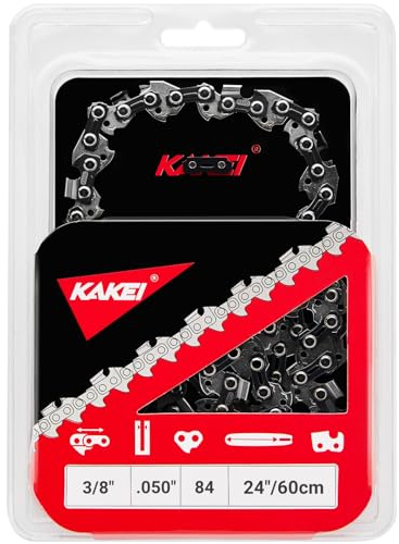KAKEI 24 Inch Chainsaw Chain 3/8 Pitch .050 Gauge 84 Drive Links Fits Husqvarna 460 (Rancher), Stihl 33RS 84 25/24 MS390 MS310 MS361 MS460 MS500 - Echo 72LPX84CQ, E84 (1 Chain) - Full Chisel