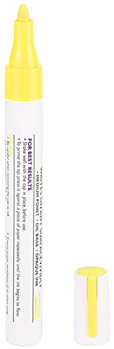 1 Stück Autolackstift, Lackstift, Wasserdicht, Professioneller Autobleistift, Reifenlackstift, Markierungsstifte, Weit Verbreitet für Gummi, Metall, Holz, Glas, Kunststoff, Karton (Gelb)