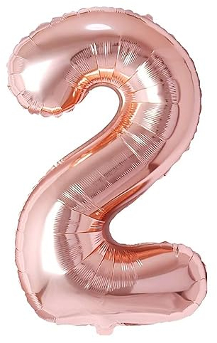 Vthoviwa 40 Pollici Palloncini Numeri 2 Rosa Oro, Pallone 2. 0123456789,10-19,20-25,30,40,50,60,70,80,90 Compleanno Numero Palloncini Foglio, Palloncino 2 Decorazione Festa Supporta Elio
