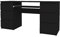 VBChome Schreibtisch 130x50 cm Schwarz Matt – Computertisch mit 6 Schubladen, Moderner Bürotisch, PC-Tisch, Arbeitstisch für Home Office & Büro