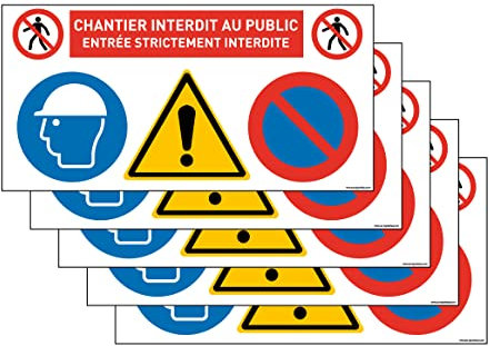 AUA SIGNALETIQUE -Balisage de Sécurité - (Lot 5 -Chantier Interdit 600x300mm)