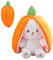 EHOTER Lapin Mignon en Peluche De Pâques Mignon Lapin Créatif en Peluche Carotte Fraise Animal avec Fermeture éclair Lapin en Peluche Cadeaux De Pâques pour Enfants Garçons Filles (Carotte,35cm)