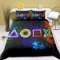 KYHLTEN Bunte Gaming Gamepad Bettbezug-Set 200*200cm mit 2 Kissenbezügen für Jungs Jungen Teenager Mädchen Kinder, Cool Modern Jugendliche Gamer Videospiele Bettwäsche-Set 3 Teilig, Mikrofaser, Dekor
