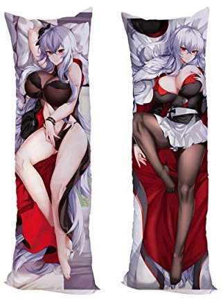 Azur Lane GRAF Zeppelin Cushion Cover Pillow Case Peach Skin 150x50cm (59in x 19.6in) KMS Monarch IJN Noshiro Anime Pillowcase