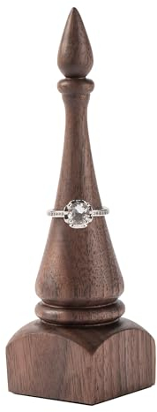 muso wood Ringhalter Holz Ringständer Retro- Stil Ring-Display und Aufbewahrung Ringausstellung Eleganter Ringhalter -Walnussholz