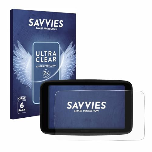 savvies Protector Pantalla para TomTom GO Superior 6 (6 Unidades) Película Ultra Transparente